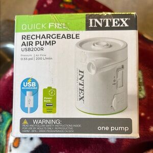 Intex White and Green Rechargeable Air Pump